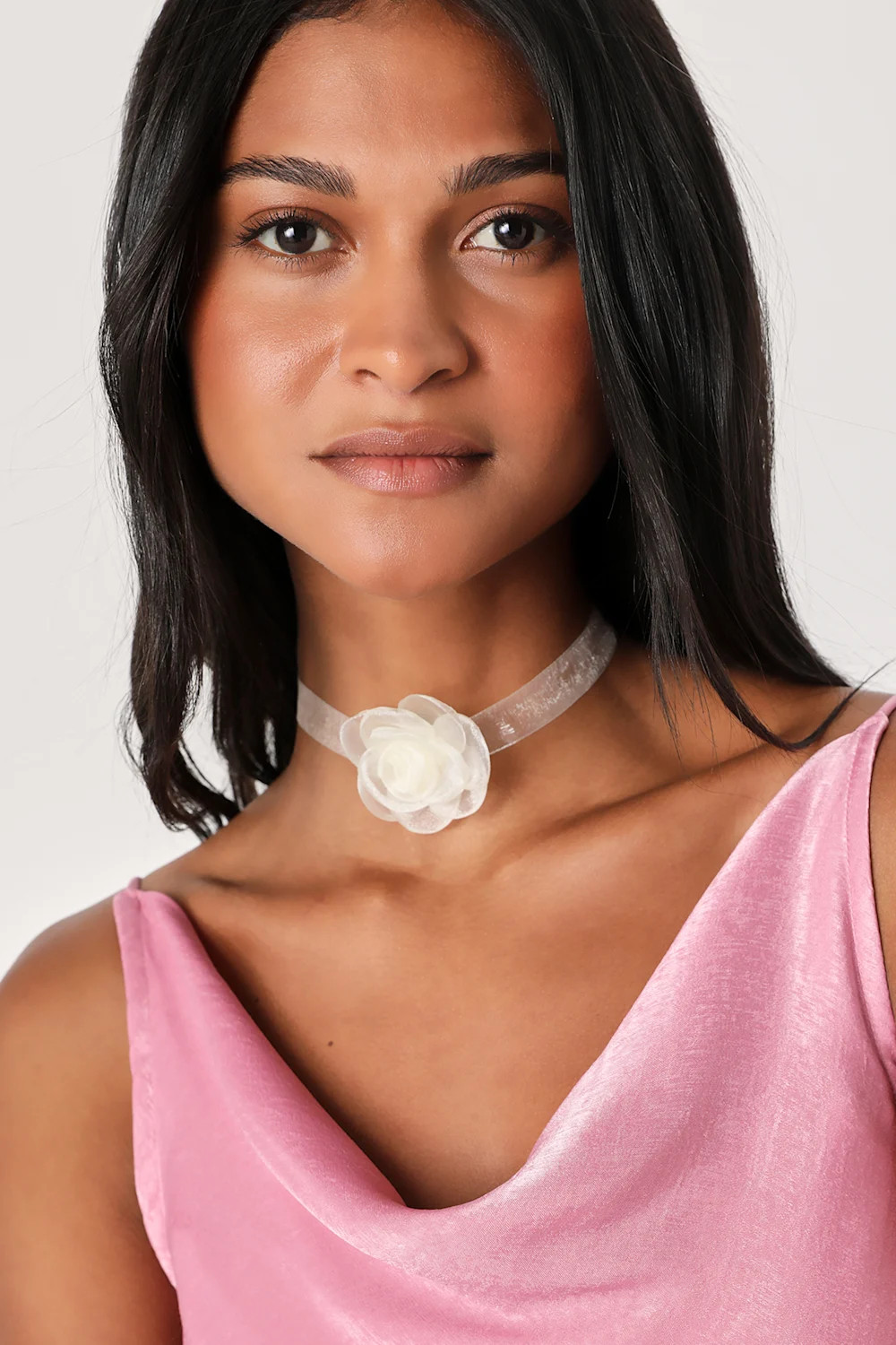 Gorgeous Allure Ivory Tulle Flower Choker Necklace | Lulus (US)