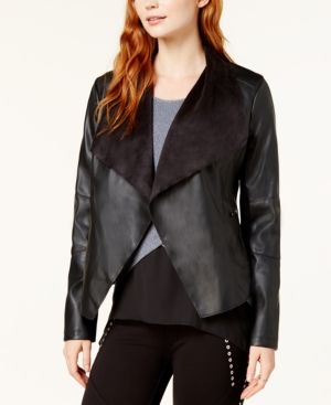Bar Iii Flyaway Faux-Leather Jacket, Created for Macy's | Macys (US)
