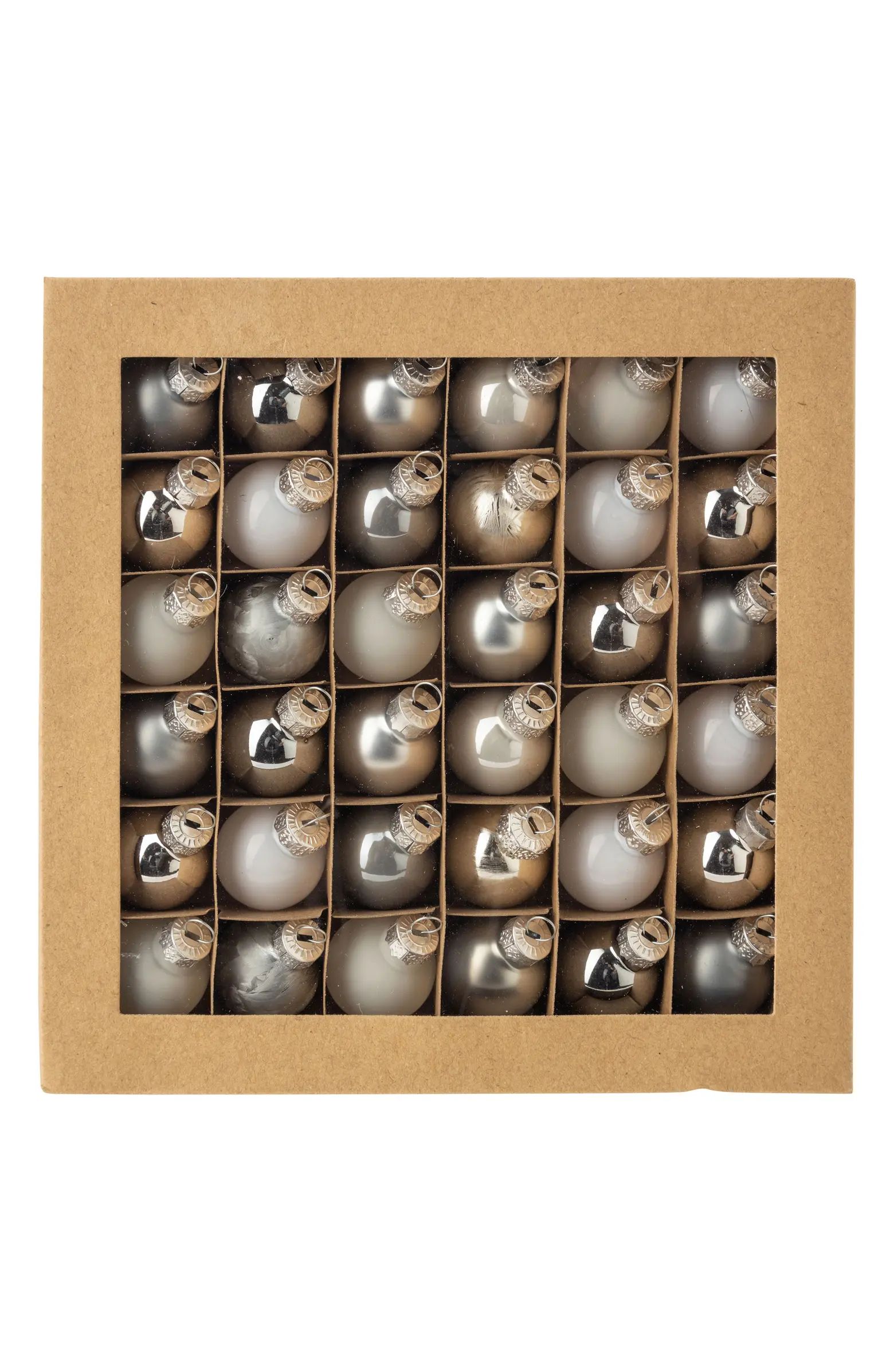 Set of 36 Assorted Tiny Balls Glass Ornaments | Nordstrom