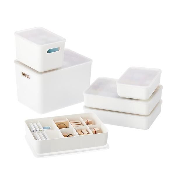 Small All-In Modular Box w/ Lid White | The Container Store