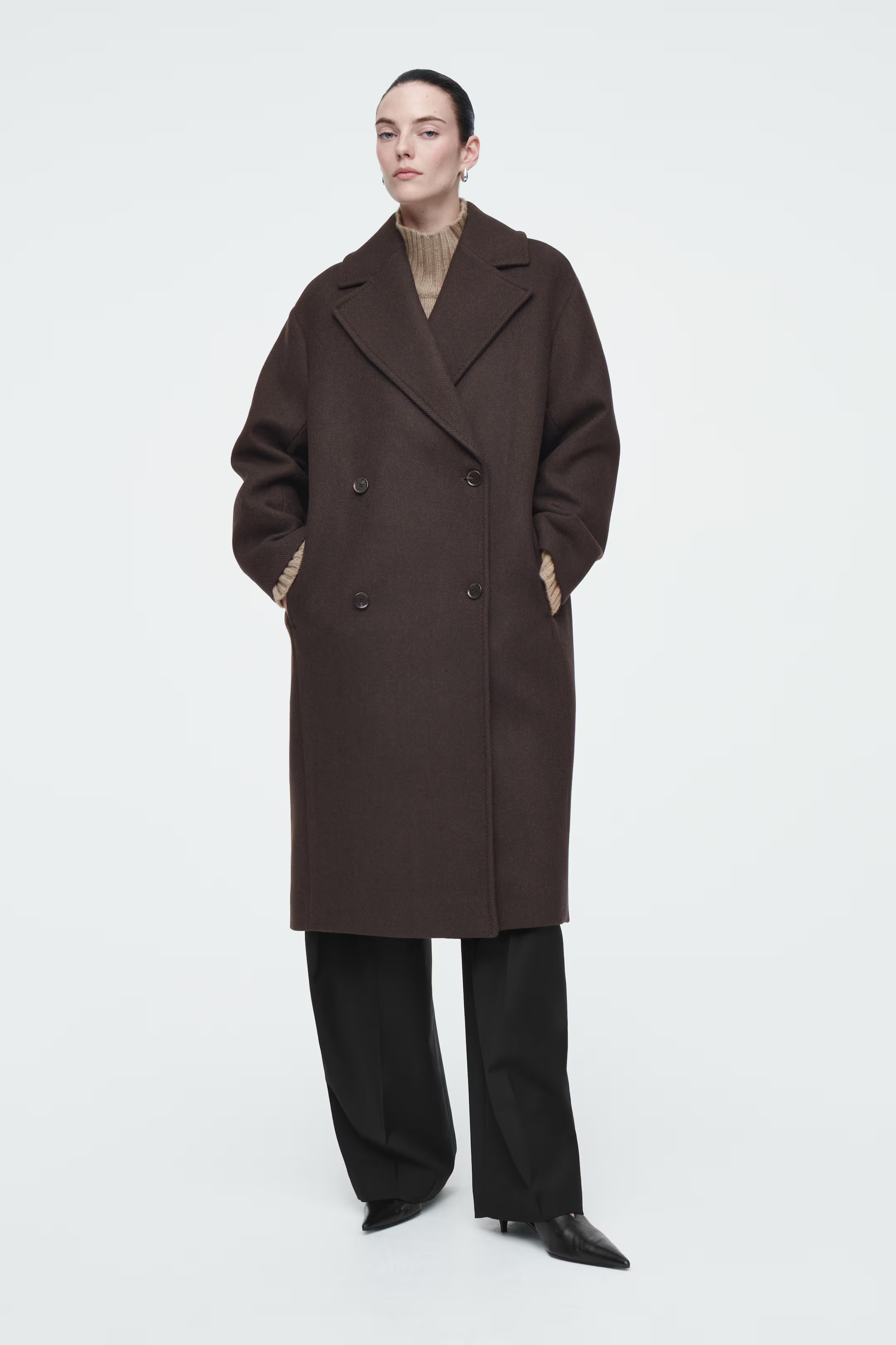 DOUBLE-BREASTED WOOL-HERRINGBONE COAT | H&M (UK, MY, IN, SG, PH, TW, HK)
