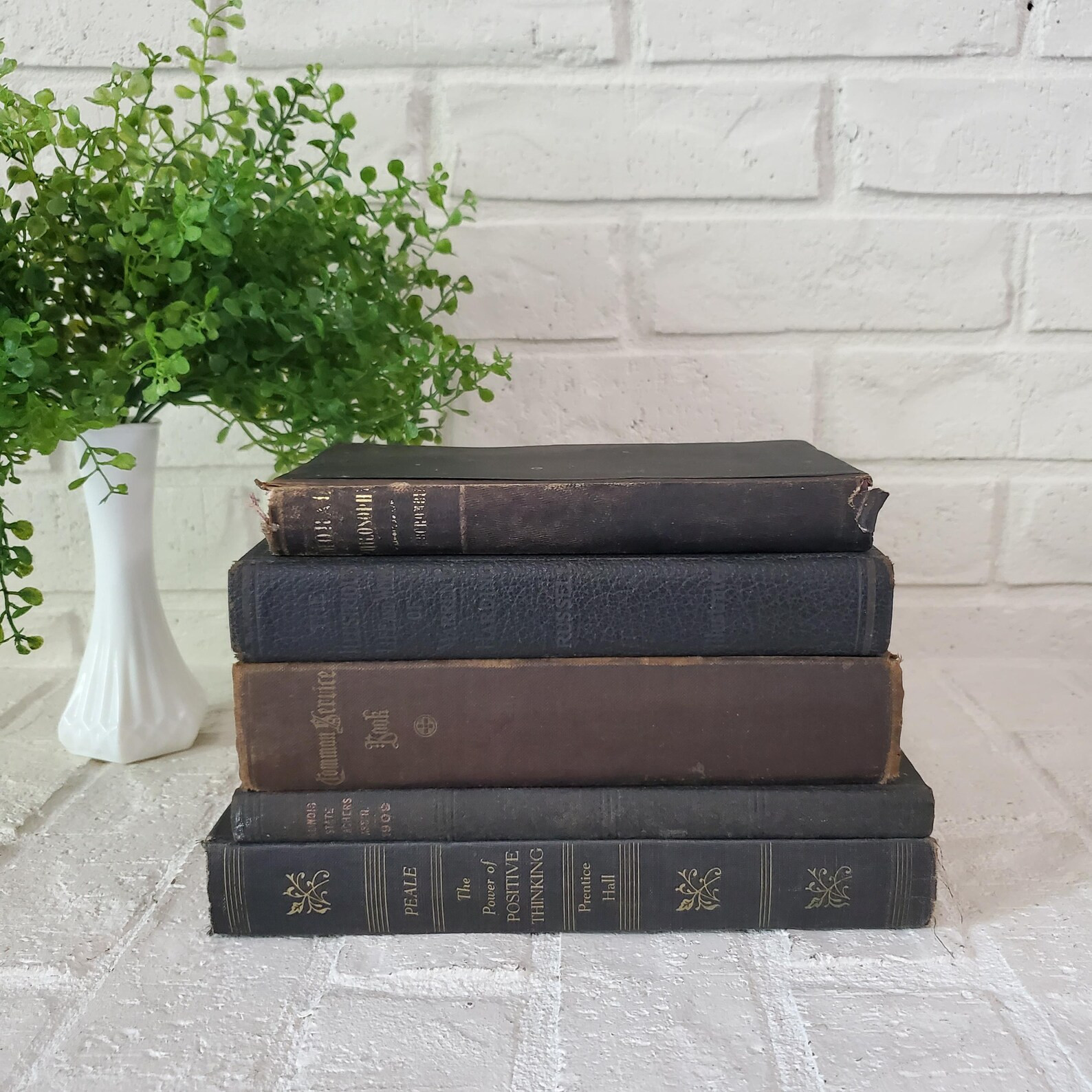 Vintage Book Stack Hardback Book Bundle Antique Book Stack Shelf Styling Decor Aged Black Book St... | Etsy (US)