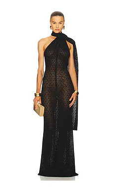 Helsa Robbyn Wrap Gown in Black from Revolve.com | Revolve Clothing (Global)