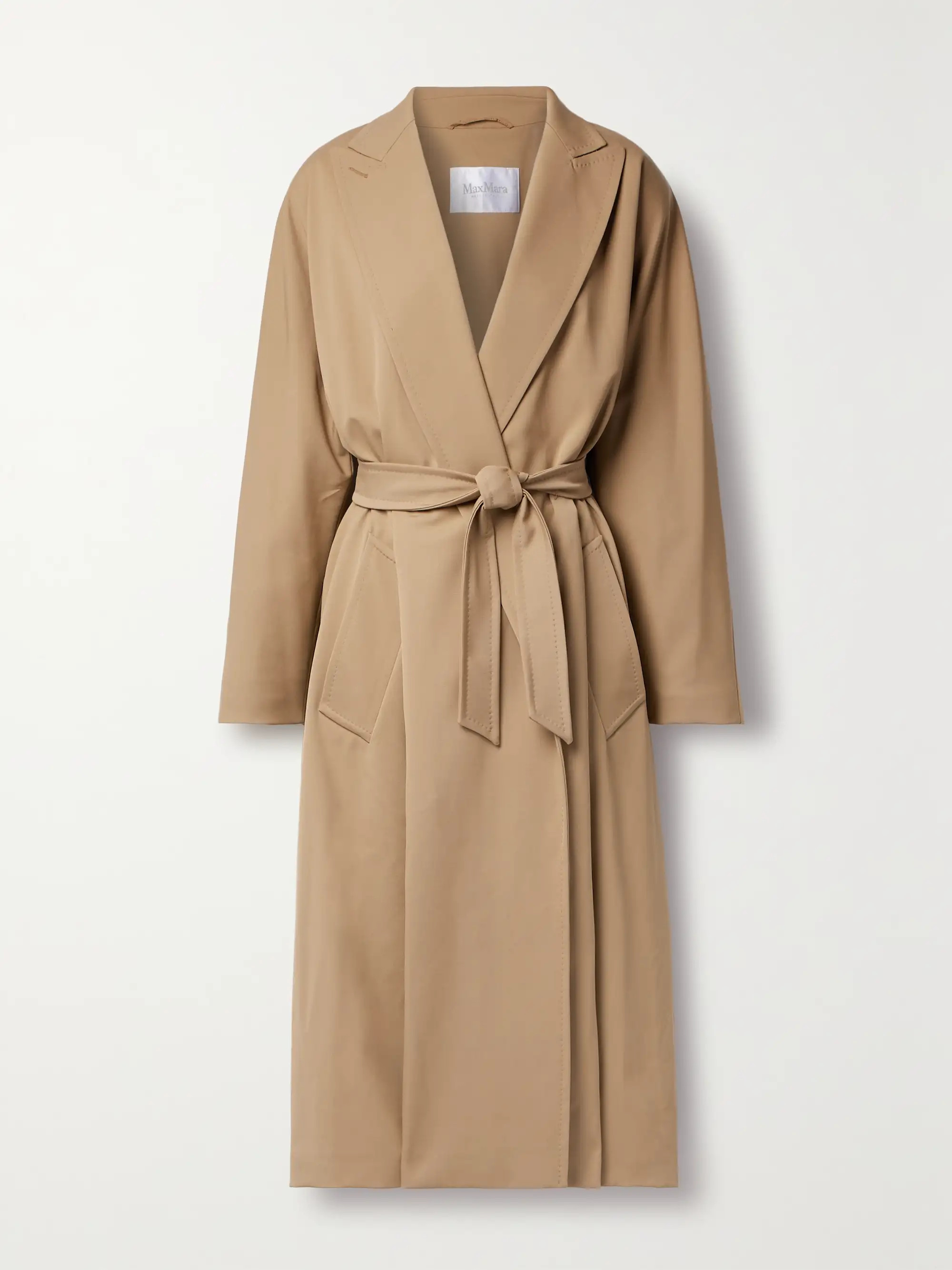 MAX MARA Ottico belted wool-blend gabardine trench coat | NET-A-PORTER | NET-A-PORTER (US)