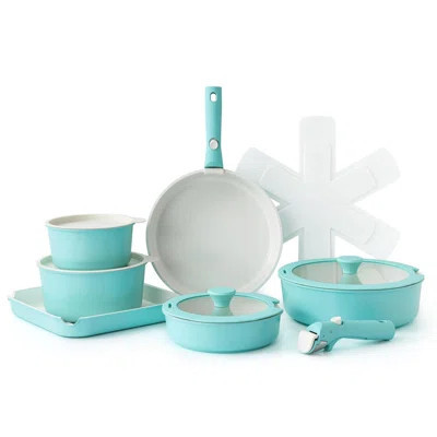 17 Piece Ceramic Pots And Pans Set, Nonstick Detachable Handle Cookware, Induction Kitchen Cookware Set With Removable Handle, Dishwasher ＆ Oven Safe | Wayfair North America
