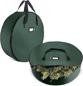 ZOBER Christmas Wreath Storage Container - 30 Inch, Waterproof Wreath Box - Dual Zippers, Durable... | Amazon (US)