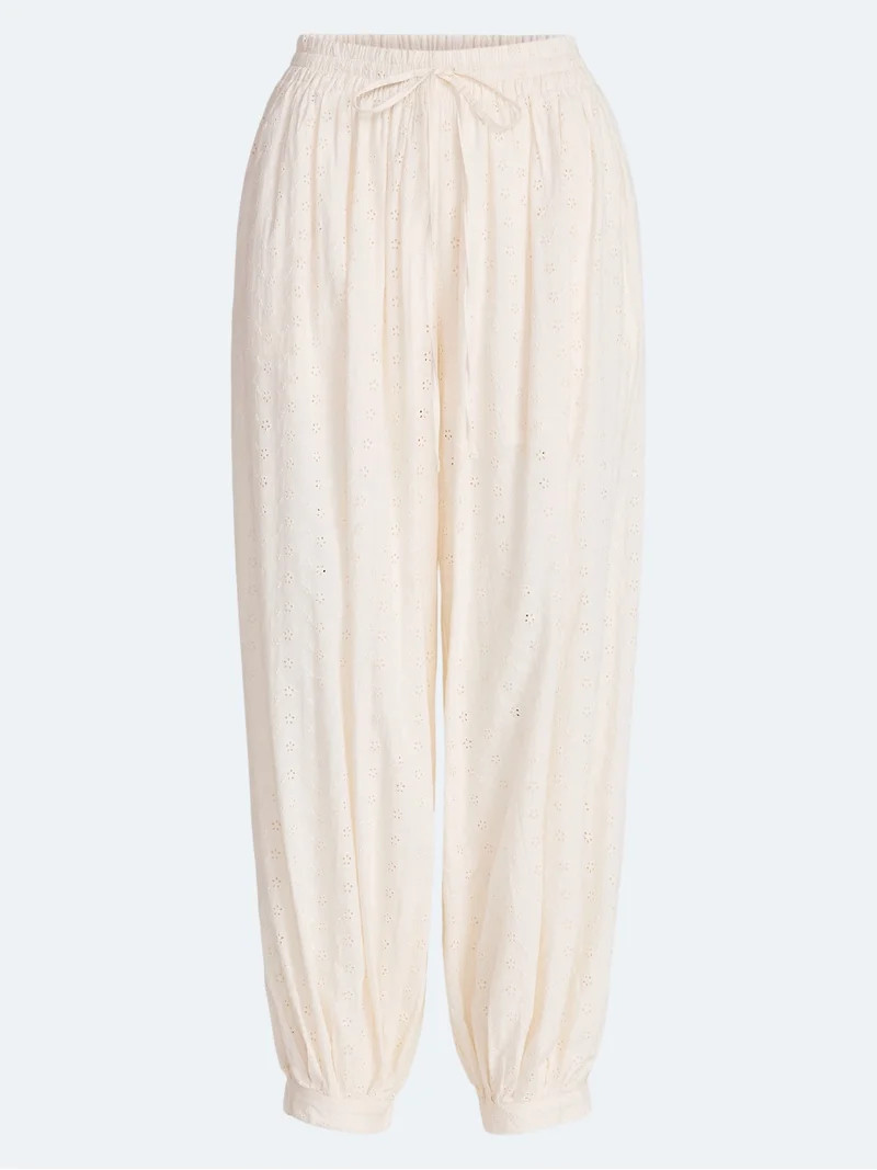 Scoop Women’s and Women’s Plus Eyelet Harem Cotton Pants, Sizes XS-4X | Walmart (US)