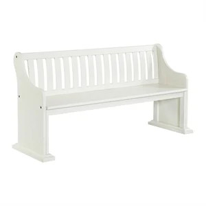 Picket House Furnishings Stanford Pew Bench in White | Homesquare