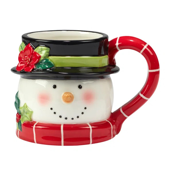 Holiday Magic Snowman Set Of 4 3-D Mug (Set of 4) | Wayfair North America