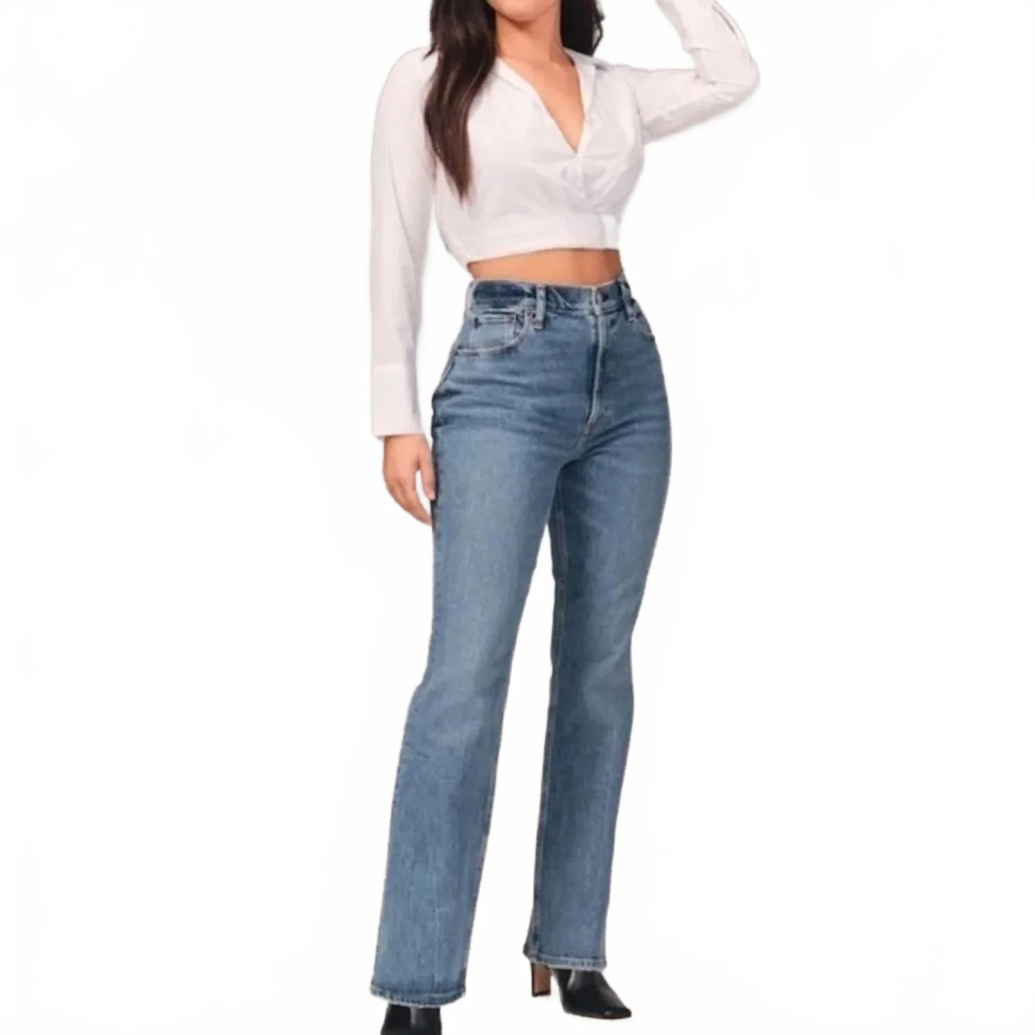 Ultra High Rise Vintage Flare Jeans In Blue | Shop Simon