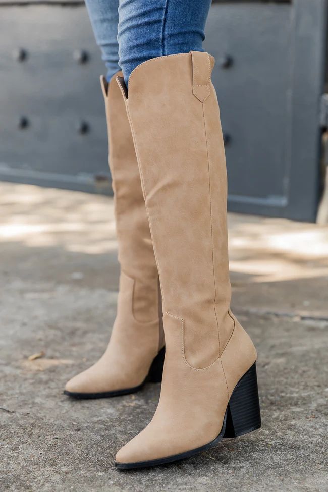 Este Tan Heeled Pointed Toe Boots FINAL SALE | Pink Lily