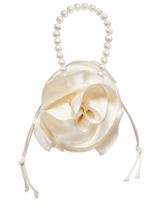 Magda satin & leather top handle bag | Luisaviaroma