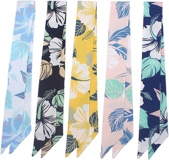 Uainhrt 5pcs Creative Leaves Design Bag Handbag Handle Ribbon Scarf Hair Head Band Neck Scarf Nec... | Amazon (US)