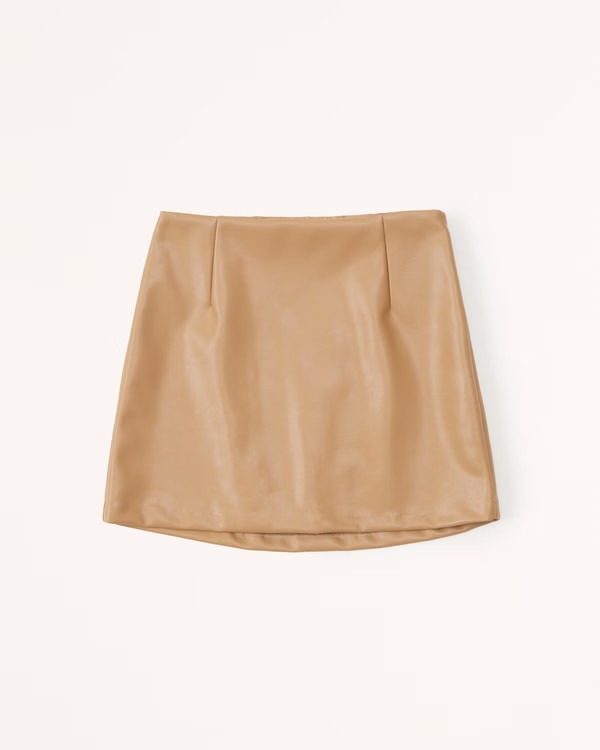 Women's Vegan Leather Mini Skort | Women's Bottoms | Abercrombie.com | Abercrombie & Fitch (US)