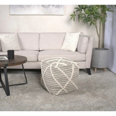 Rope Square Pouf - Gray/, Or Floor Cushion, 16"X16"X16", 200Lbs Weight Limit, Decorative Property, Beads Filled Gray & Pouf, Soothing 200Lb Capacity, | Wayfair North America