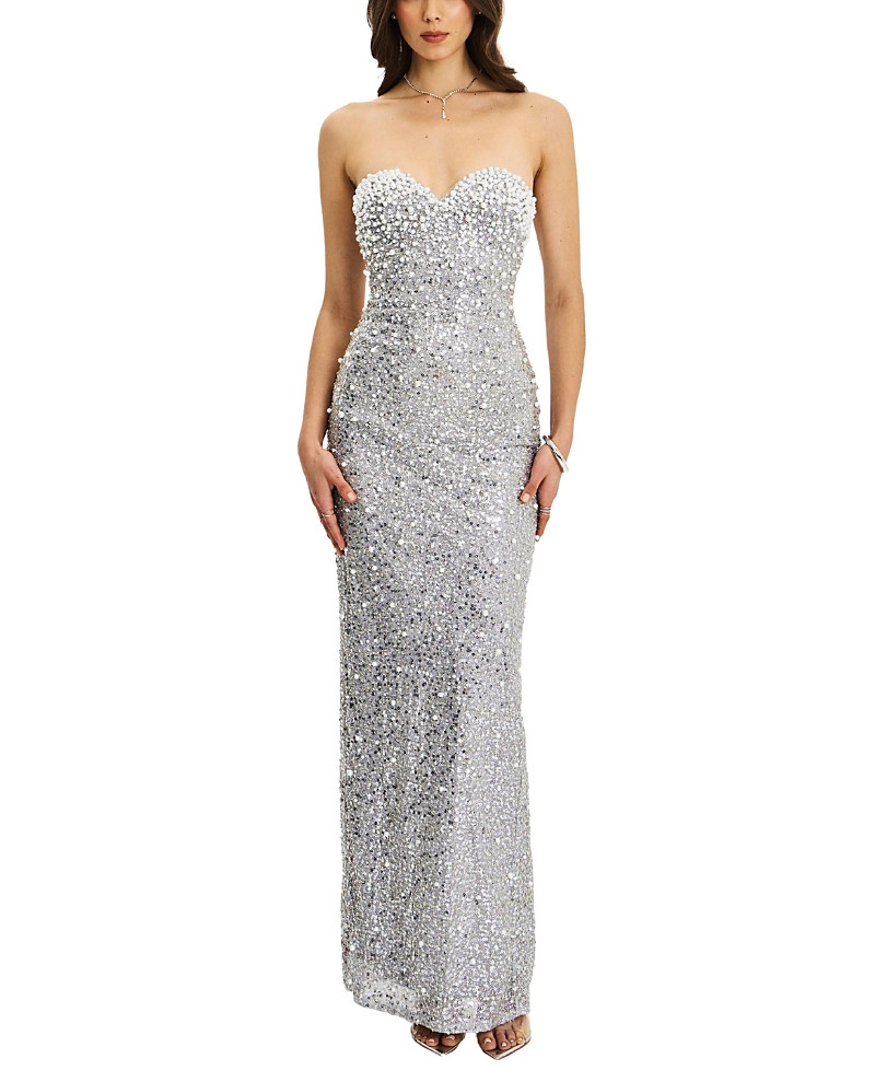 Miss Circle Noelle Sequin Faux Pearl Embellished Maxi Dress | Bloomingdale's (US)
