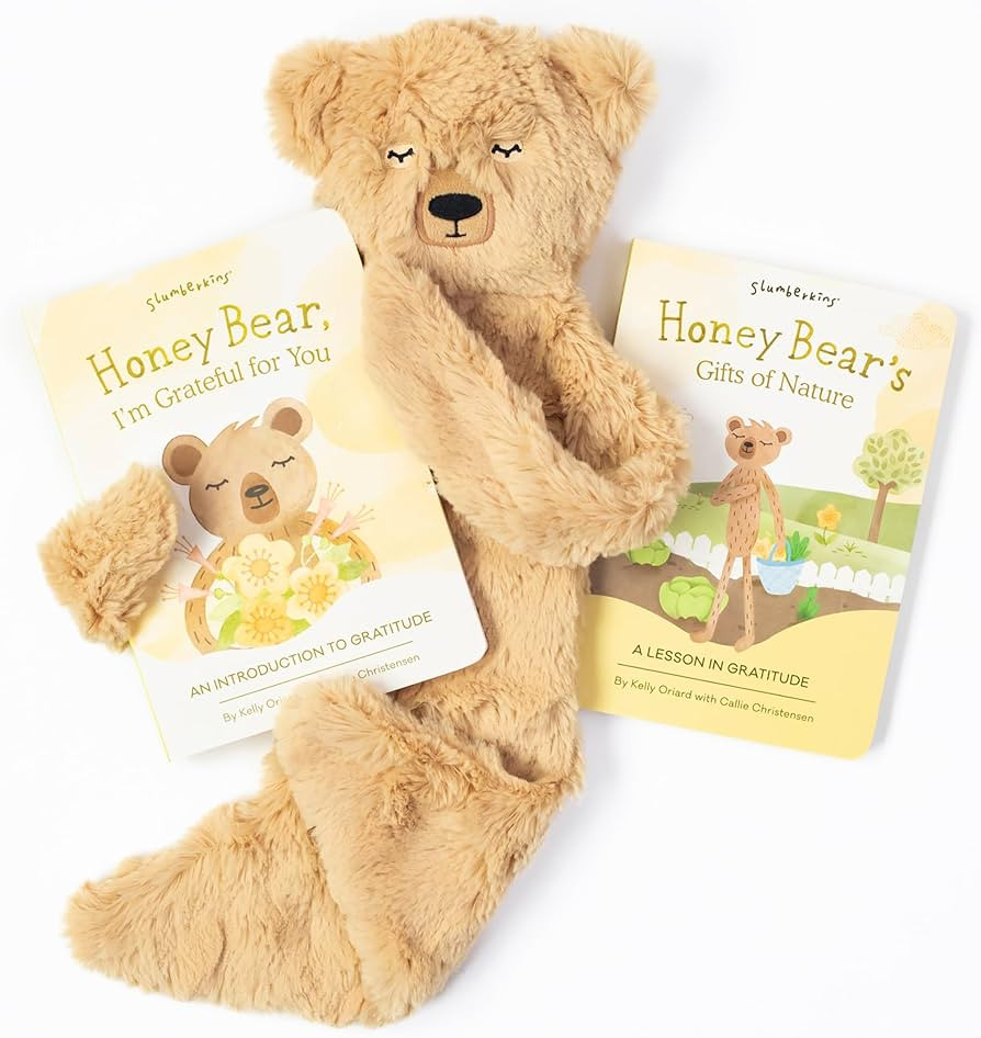 Slumberkins Honey Bear Snuggler & 2 Board Books Complete Set Bundle | Promotes Gratitude, Respect... | Amazon (US)