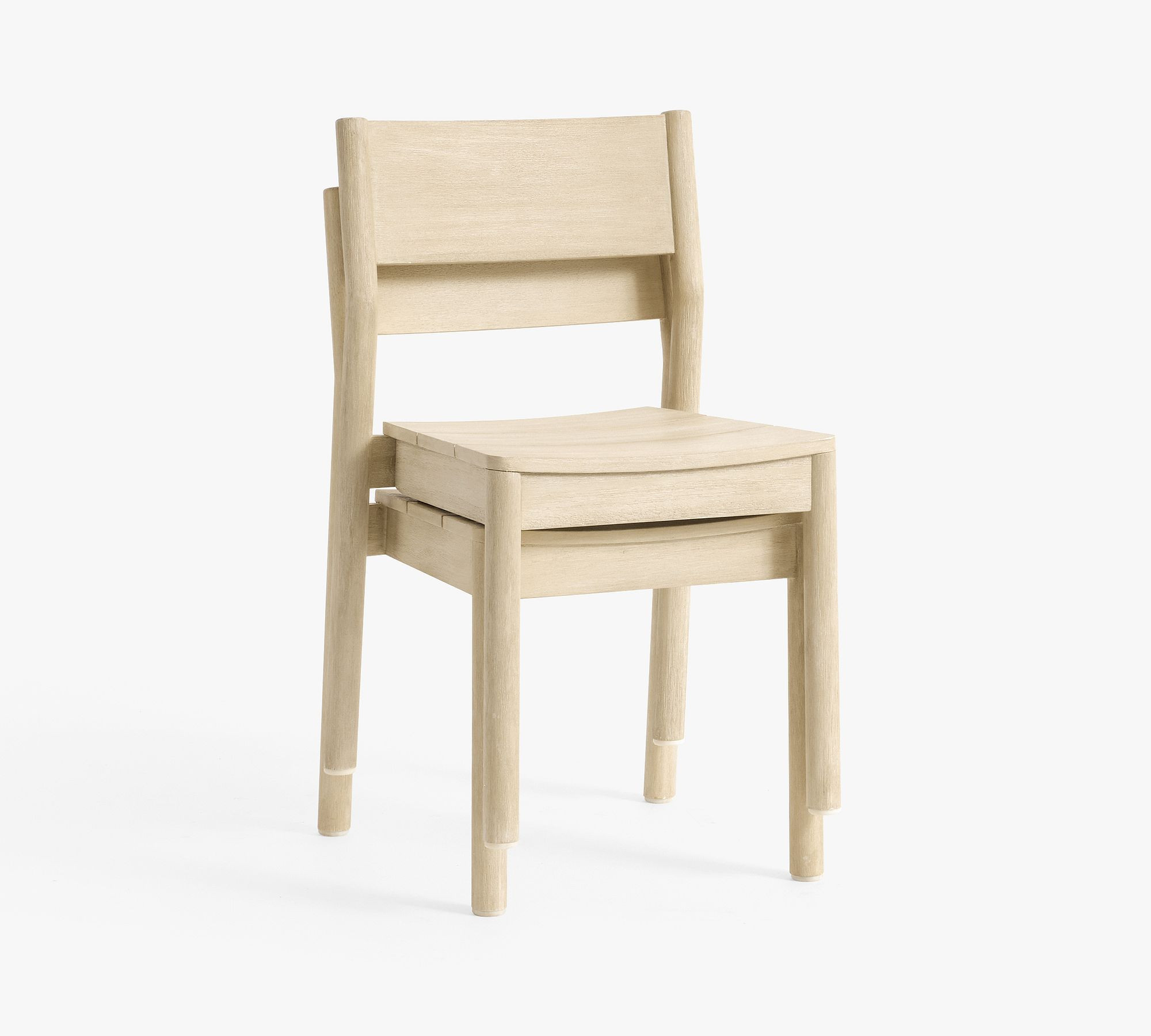 Cayman Eucalyptus Outdoor Stackable Dining Chair, Set of 2 | Pottery Barn (US)