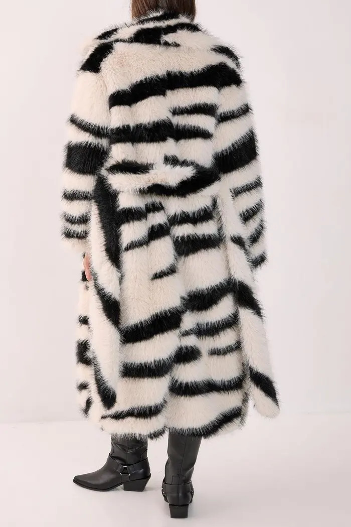 Faux Fur Collared Longline Coat | Nordstrom