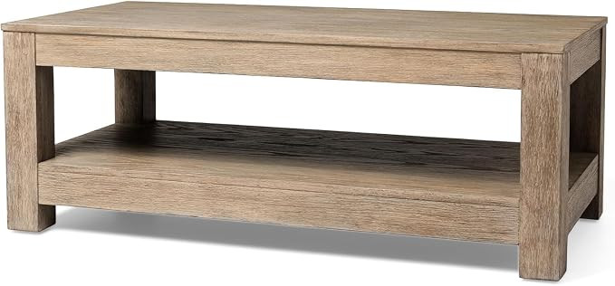 Maven Lane Paulo Coffee Table with Storage, Grey Solid Wood, 18" | Amazon (US)