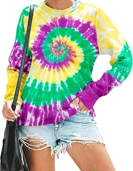 FAYALEQ Mardi Gras Sweatshirt for Women Carnival Outfit Shirt Parade Costume Shirt Funny Holiday ... | Amazon (US)