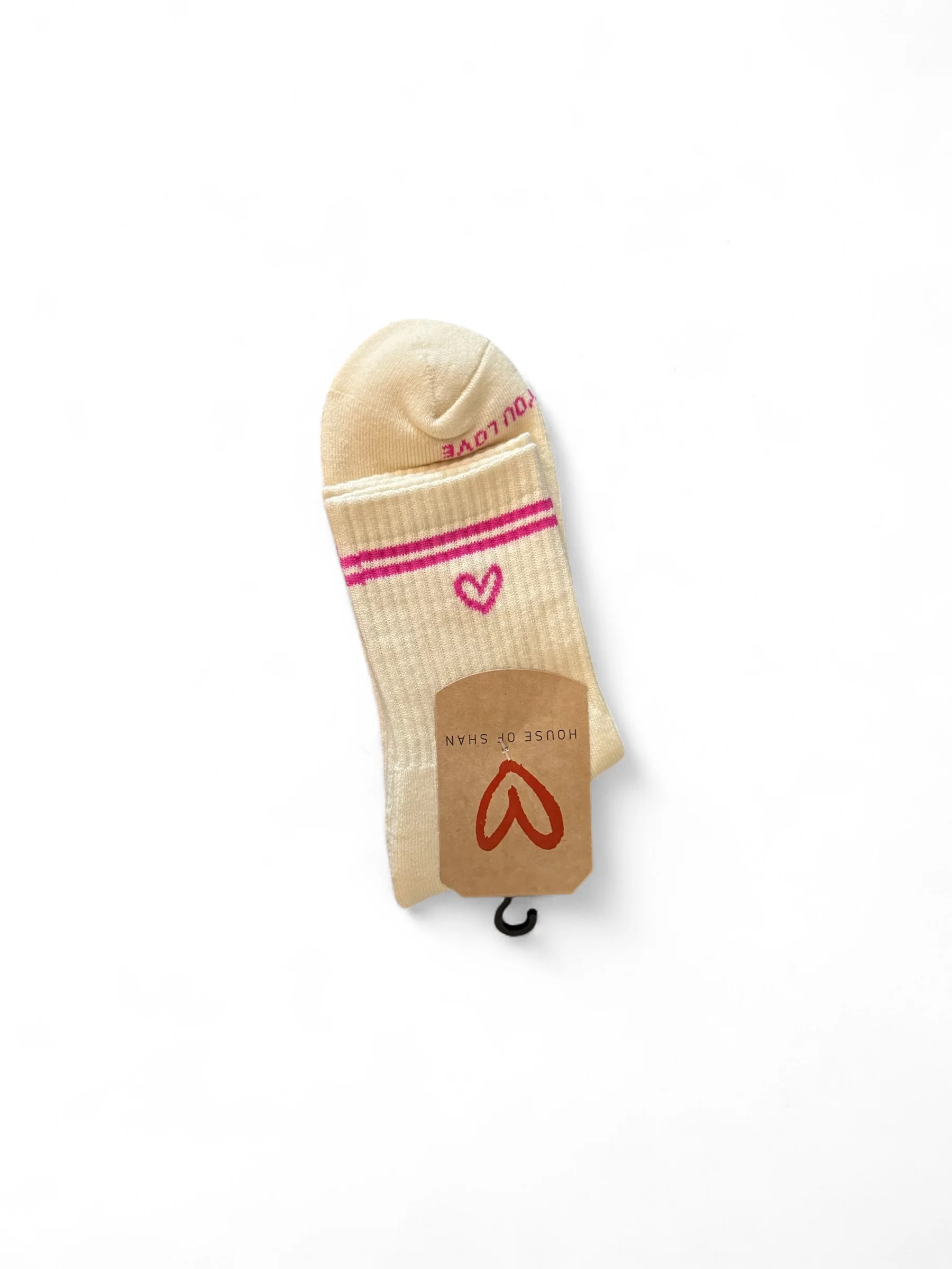 Live What You Love: Cozy Creme Socks With Hearts | House of Shan
