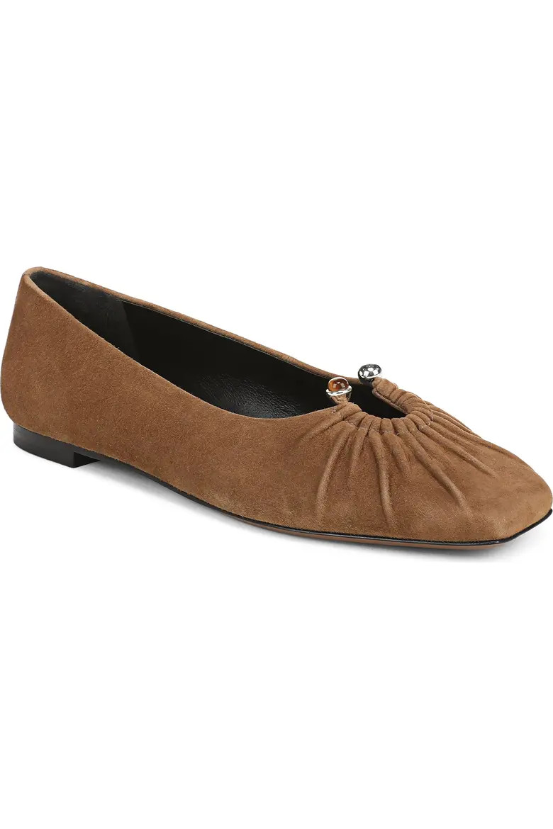 Vince Dany Leather Flat in Black at Nordstrom, Size 8 | Nordstrom
