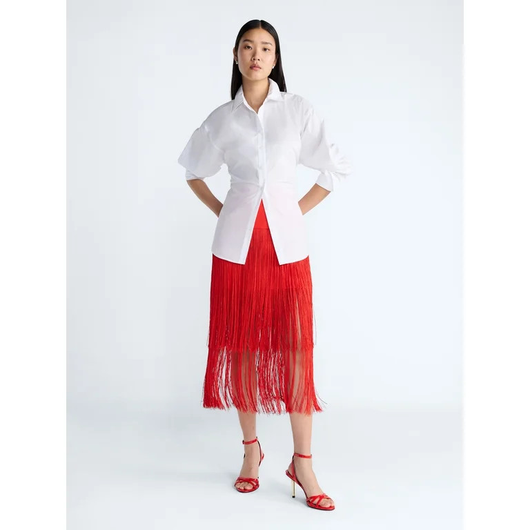 Devil Wears Prada Scoop Collection Women's and Women's Plus Lace Up Cotton Shirt, Sizes XS-4X | Walmart (US)