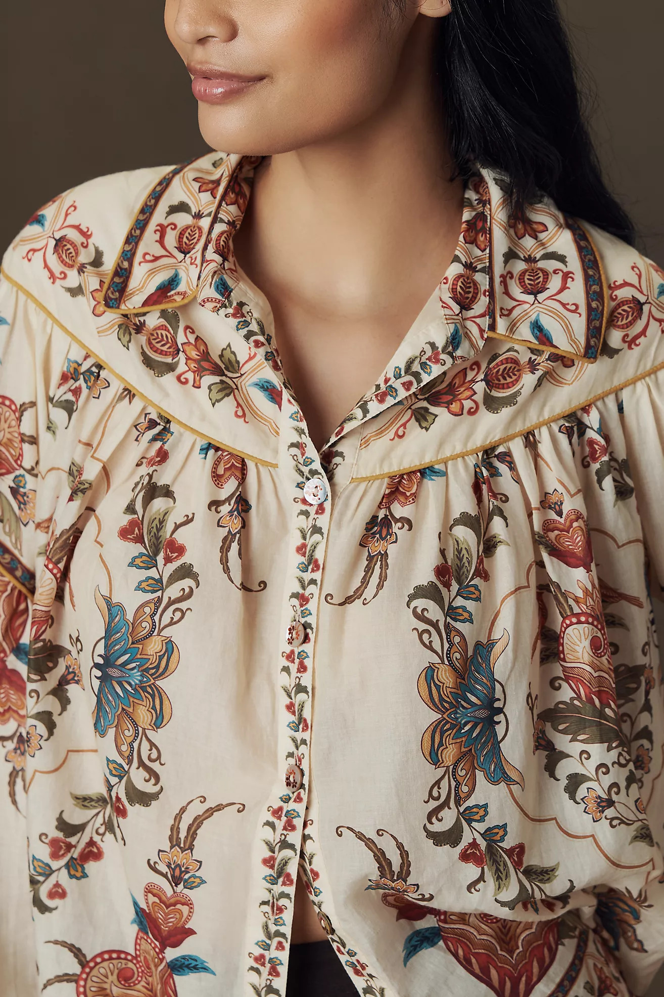 Farm Rio Majestic Hearts Cotton Blouse | Anthropologie (US)