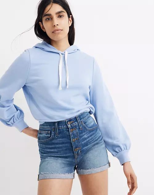 High-Rise Denim Shorts in Burke Wash: Button-Front Edition | Madewell