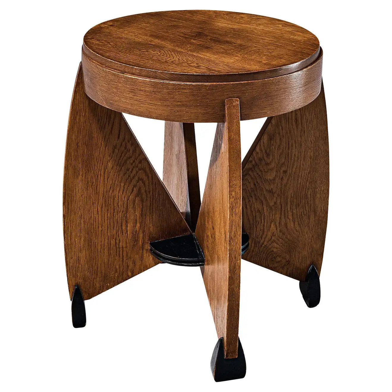 Fa. JJ Zijfers & Co Amsterdam School Side Table in Oak | 1stDibs