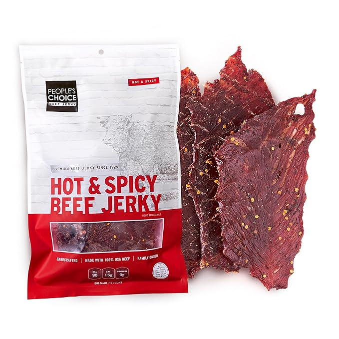 People's Choice Beef Jerky - Classic - Hot & Spicy - Big Slab - Whole Muscle Premium Cuts - Bulk ... | Amazon (US)