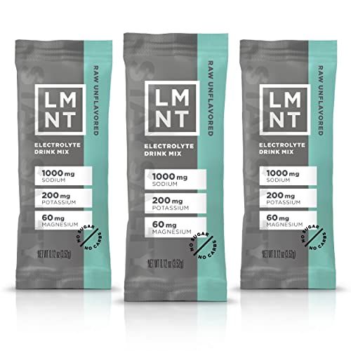 LMNT Zero-Sugar Electrolytes - Raw Unflavored Salt - Hydration Powder Packets | No Dodgy Ingredie... | Amazon (US)