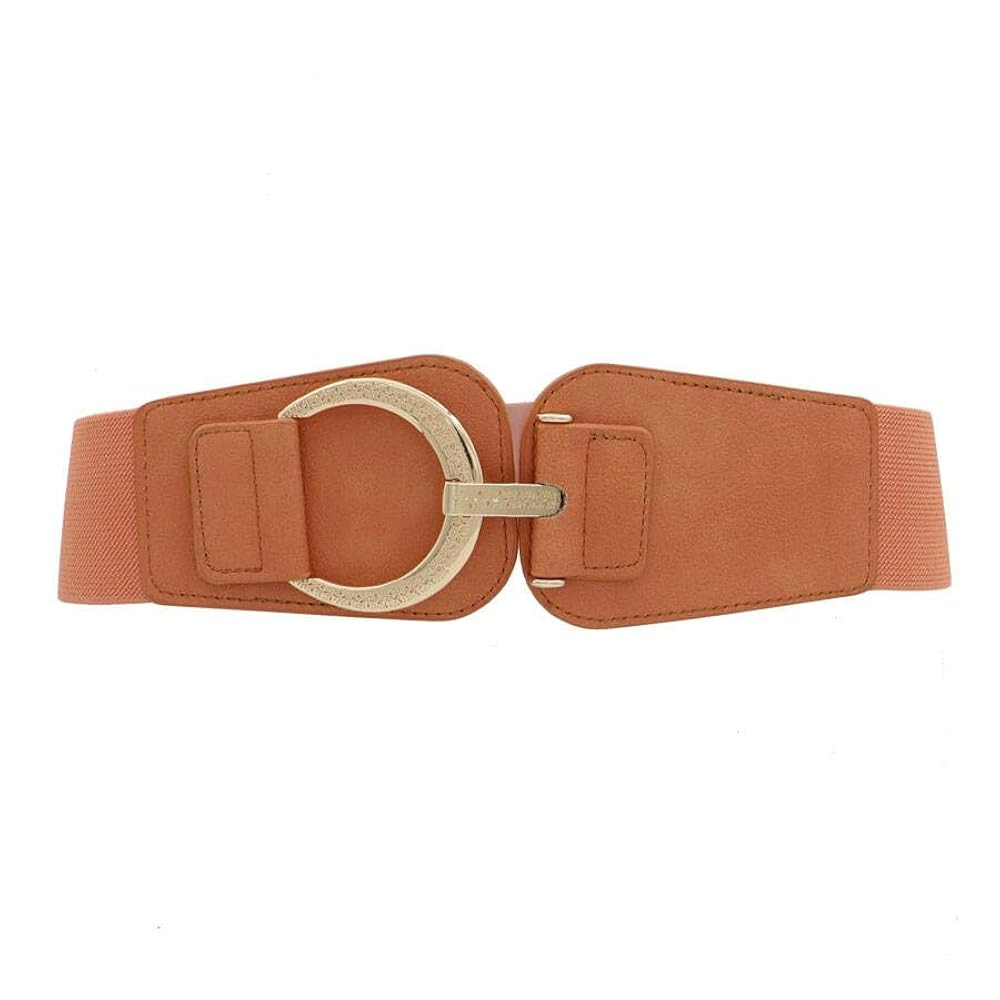 ZYALTFDC Women Fashion Wide Stretchy Waist Belts Elastic Gold Buckle Cinch Belt for Dresses Lady ... | Amazon (US)