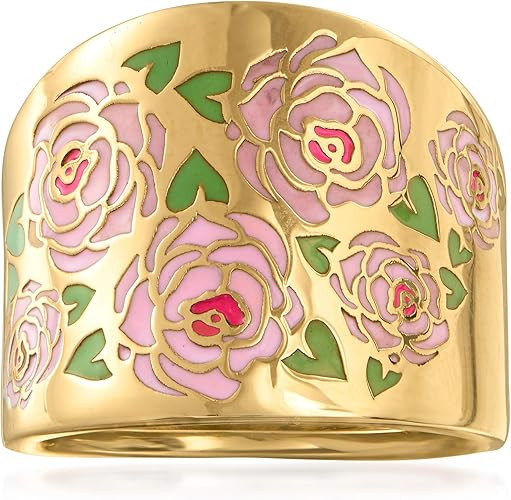 Ross-Simons Italian Multicolored Enamel Floral Ring in 14kt Yellow Gold | Amazon (US)