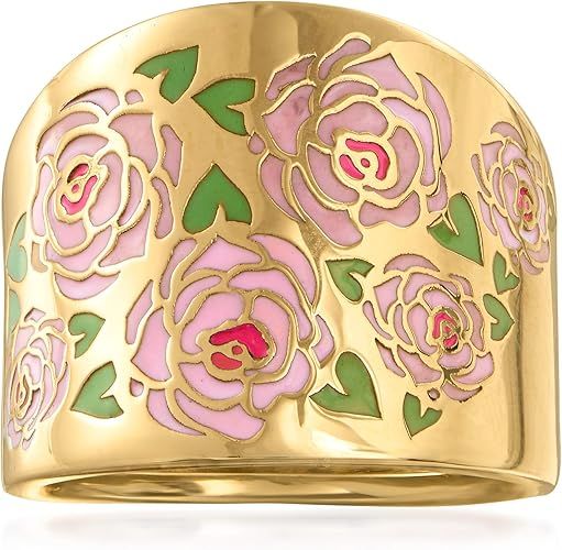Ross-Simons Italian Multicolored Enamel Floral Ring in 14kt Yellow Gold | Amazon (US)