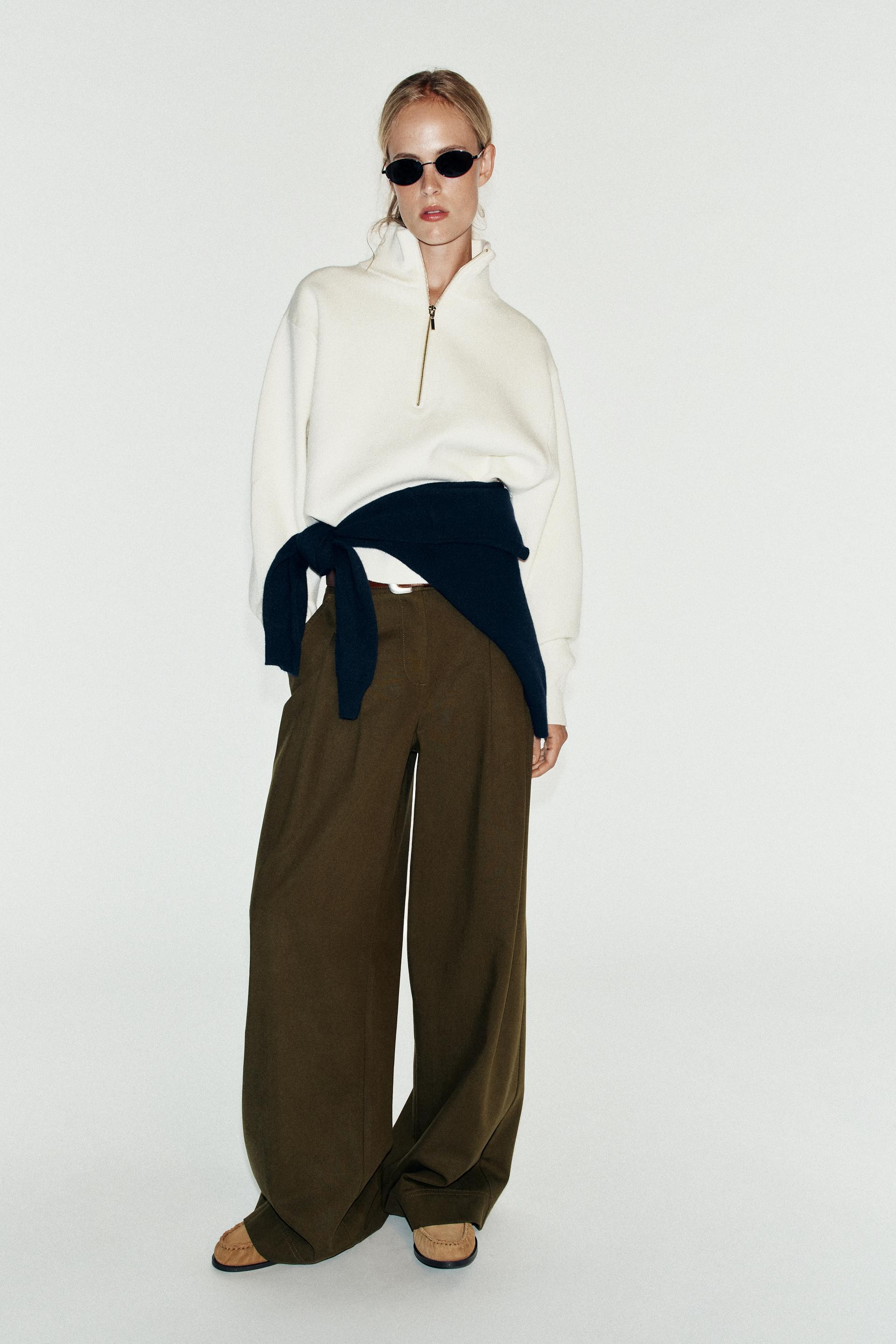 Zara - Suede Gathered Loafers - Sandy Brown - 6½ - Woman | Zara US