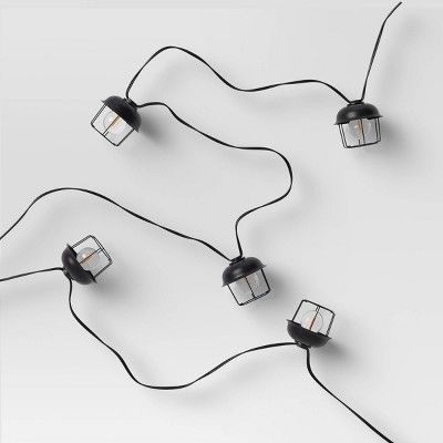 10ct LED Cage String Lights Black - Smith & Hawken™ | Target