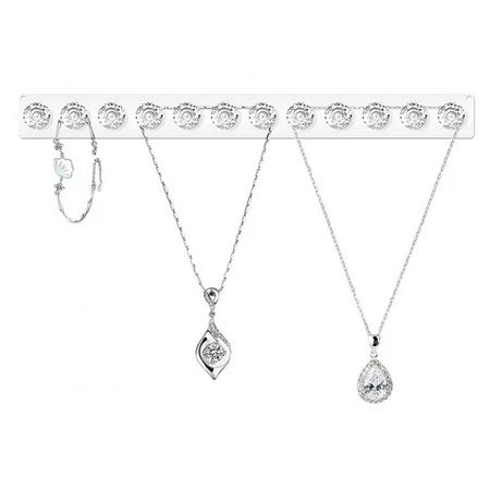 Acrylic Necklace Organizer Wall Mount Necklace holder Jewelry Organizer with 12 Diamond Shape Hooks  | Walmart (US)
