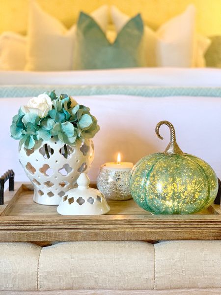 Fall decorating inspo! I love to decorate with lit up glass pumpkins during the fall autumn season! Bedroom decor | living room accents | ginger jar | amazon home finds | ! @WalmartHome #walmart #walmartfinds 

#LTKSeasonal #LTKfindsunder50 #LTKhome