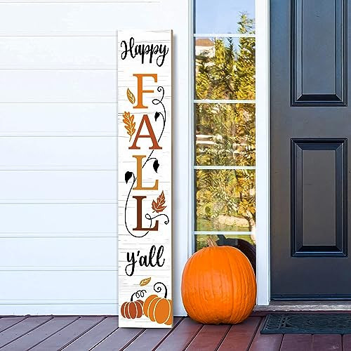 Happy Fall Y'all Wooden Porch Sign 47" Thanksgiving Large Welcome Porch Sign for Pumpkin Sign Autumn Home Front Door Yard Party Decor | Amazon (US)