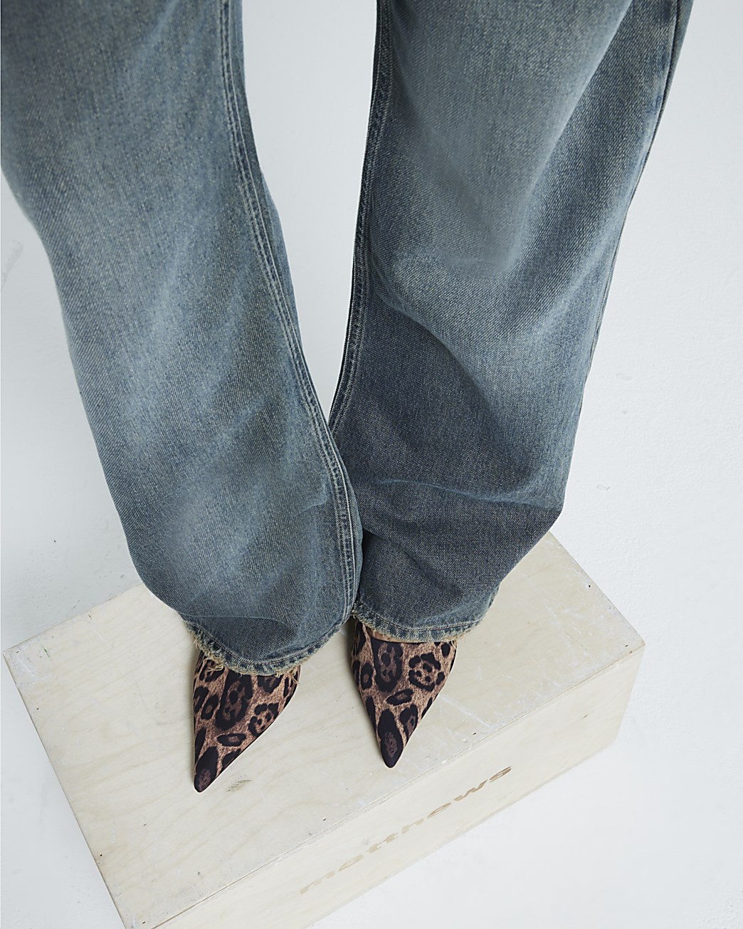 Brown leopard print kitten heeled mule shoes | River Island (UK & IE)