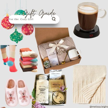 Gifts for the cozy girl - mug warmer, cozy girl basket box, wool socks, gingerbread Mickey fuzzy slippers, lavender body wash box set, cable knit blanket 

Gift ideas, affordable gifts, Christmas gifts, gifts for friends, gifts for coworkers, holiday season, Christmas shopping, holiday shopping, gift giving, gifts for her, gifts for mom, Etsy finds, small business finds, target finds 

#LTKhome #LTKGiftGuide #LTKHoliday
