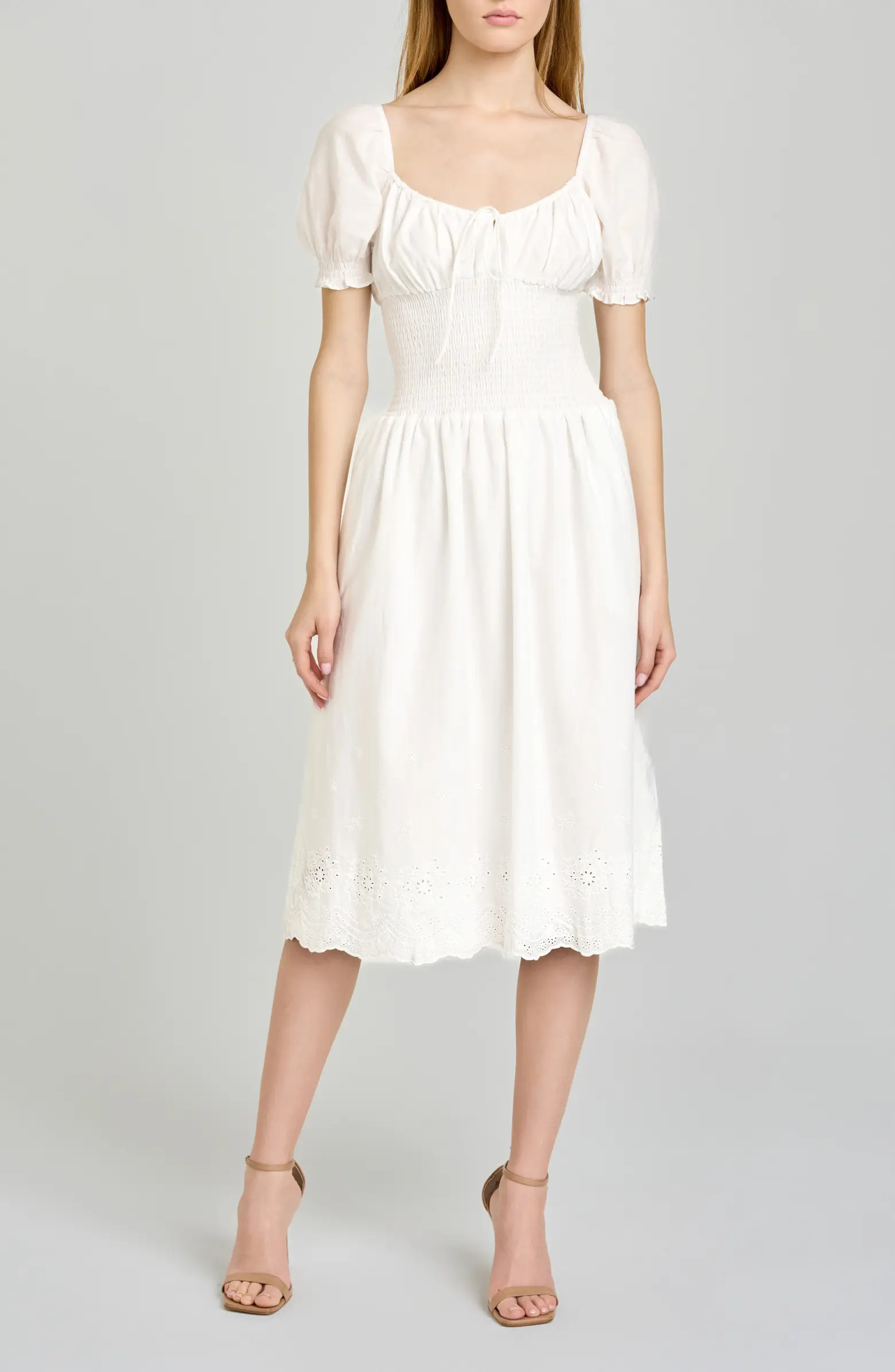 WAYF x Hannah Lovey Porter Dahlia Eyelet Detail Cotton Dress | Nordstrom | Nordstrom