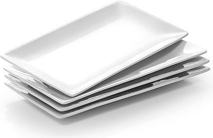 DOWAN 12" Rectangle Serving Platter, White Rectangular Serving Plates, Platters for Serving Food,... | Amazon (US)