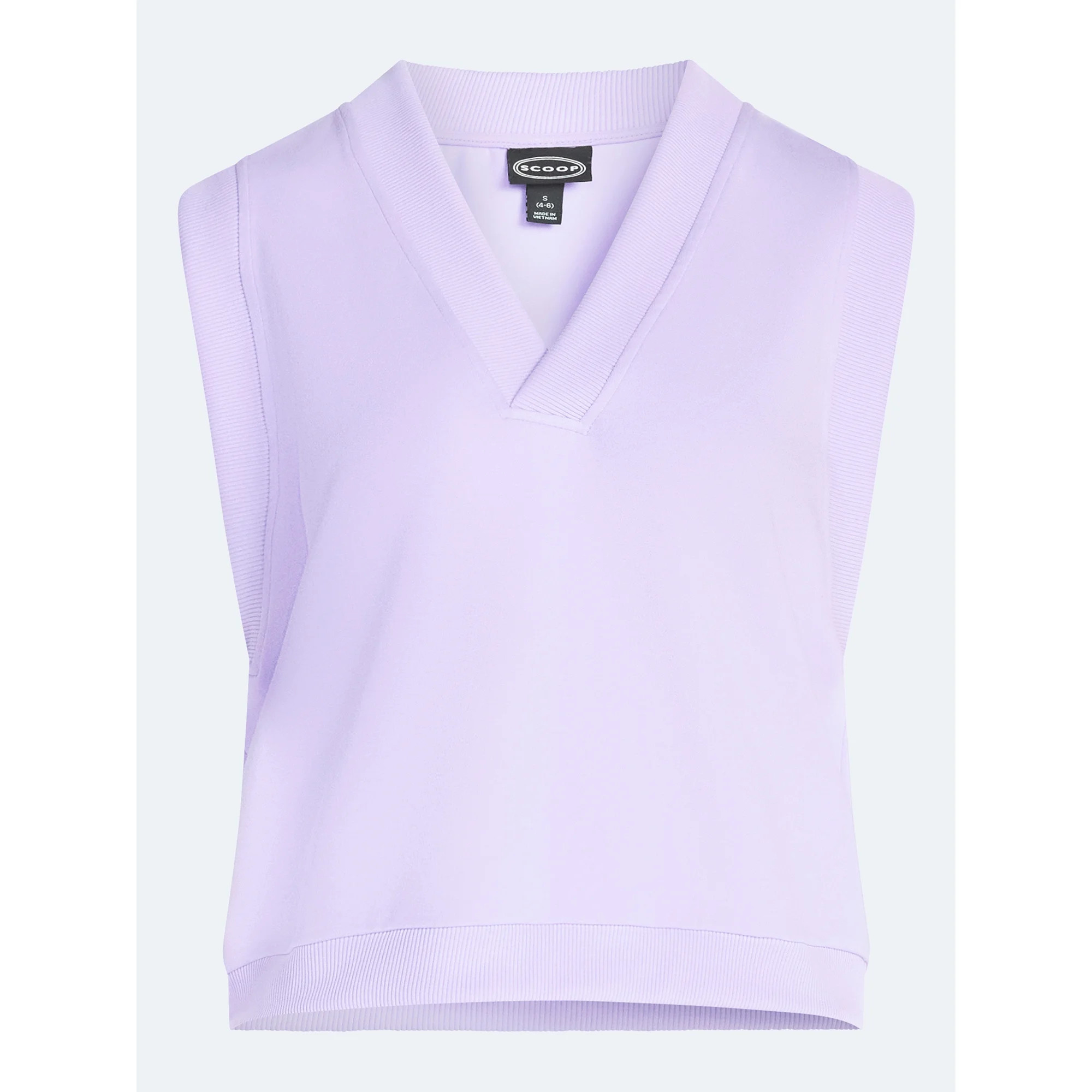 Scoop Women's Scubaknit Sleeveless Deep V-Neck Top, Sizes XS-XXL | Walmart (US)