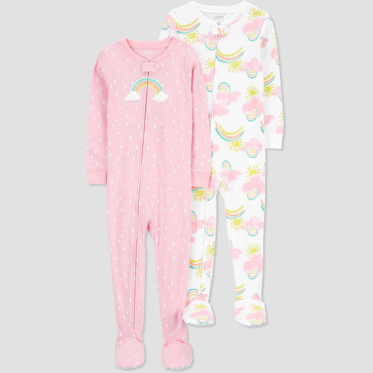 Carter's Just One You® Toddler Girls' Rainbow Cloud Footed Pajamas - Yellow/White/Pink | Target