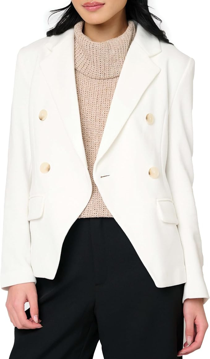 Womens Dress Jacket Double Breasted Blazer, Casual Work Wear for Women, Fitted Blazer Jacket Open... | Amazon (US)