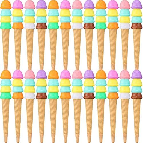 24 Pack Ice Cream Party Favors Ice Cream Pen Novelty Cute Ink Pen Assorted Color Cute Pens for Ki... | Amazon (US)