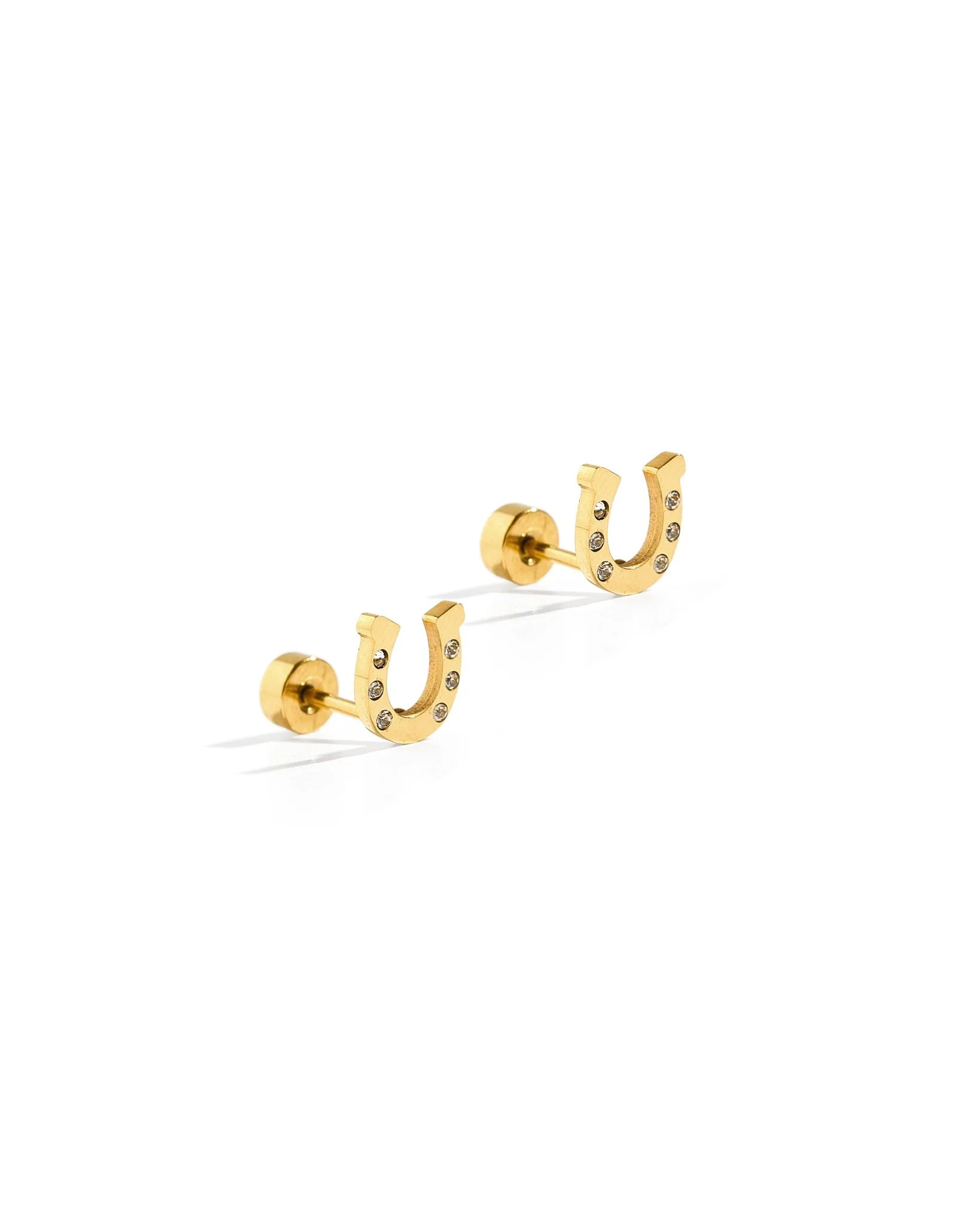 Screwback Stud Earrings - Horseshoe Gold - Shop LINNY CO | LINNY CO LLC